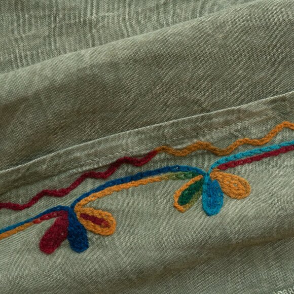 Bohemian Harem Pants Embroidered hippie Boho Wide Leg Palazzo Open Lounge - Picture 11 of 11